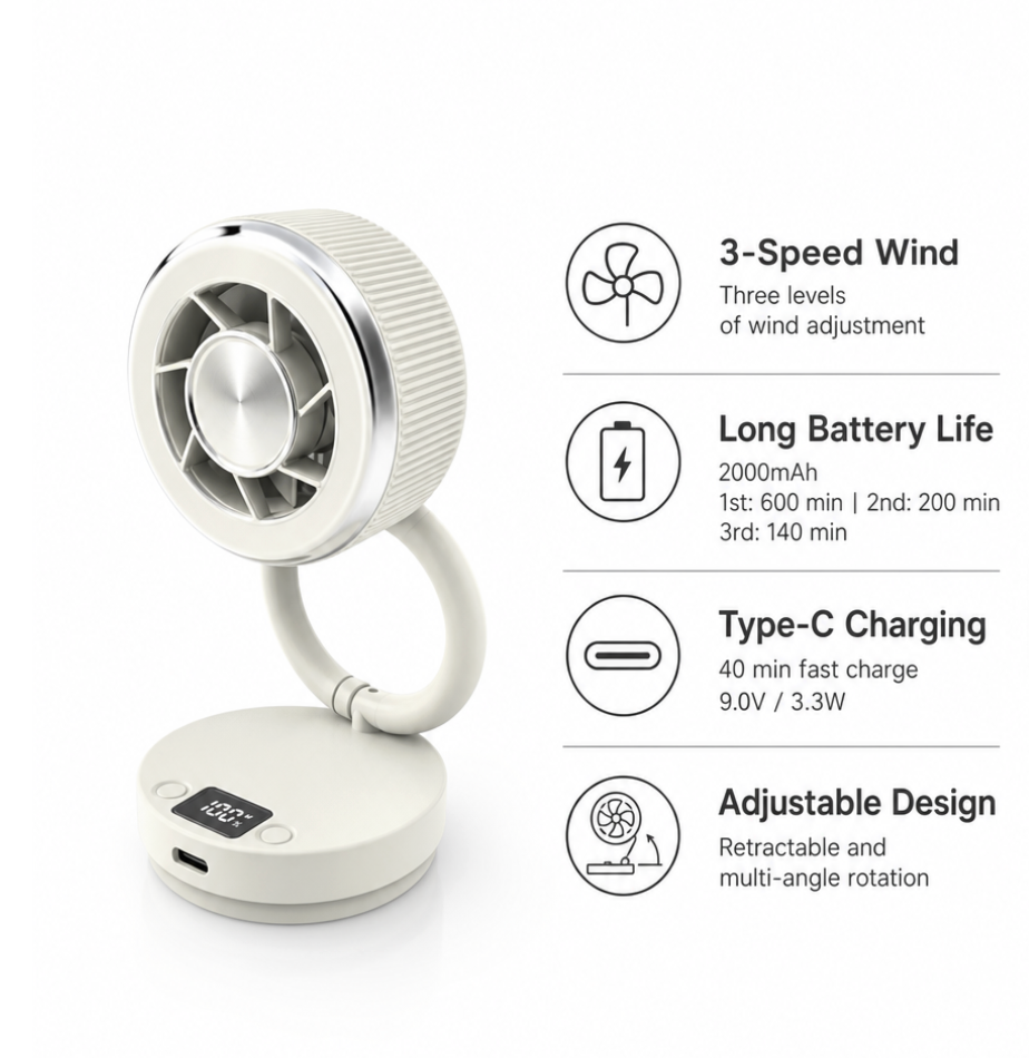 Long Runtime Mini Fan