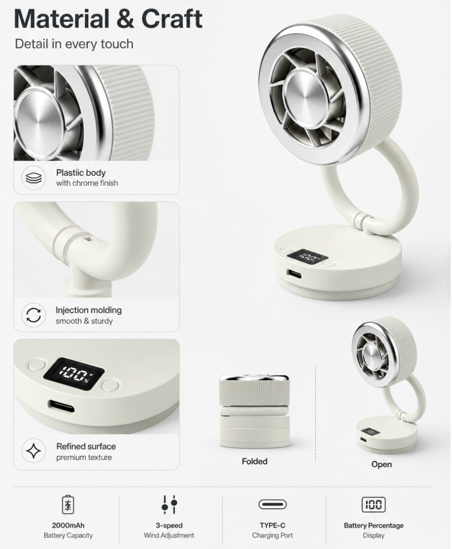 Long Runtime Mini Fan