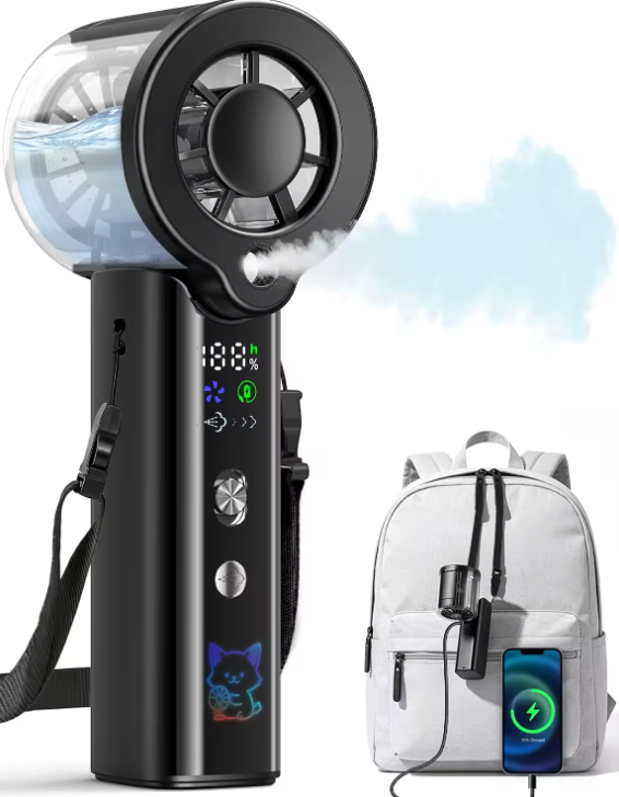 3-in-1 Rechargeable Handheld Misting Fan
