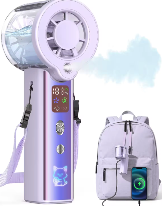 3-in-1 Rechargeable Handheld Misting Fan