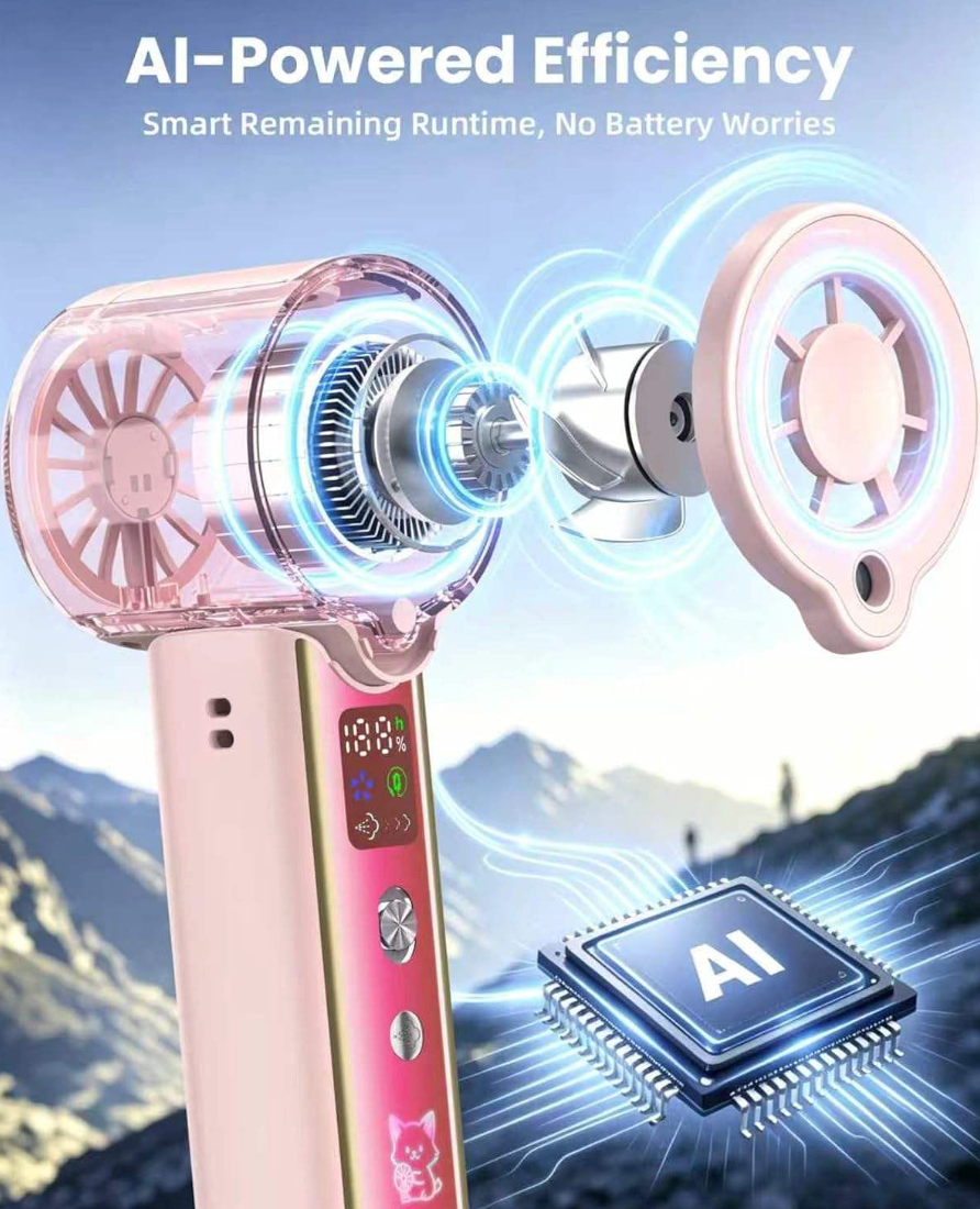 3-in-1 Rechargeable Handheld Misting Fan